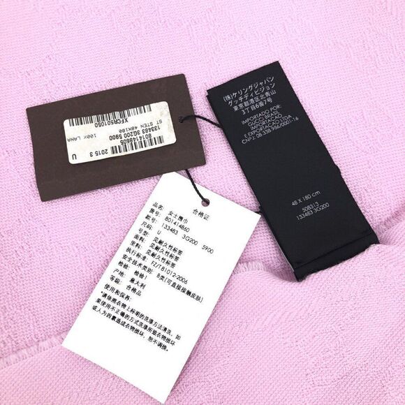 NWT GUCCI Baby Pink Wool GG Logo Scarf with Box Giftable! - Picture 11 of 11